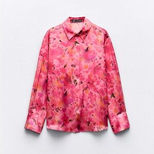 Zara Vibrant Pink Patterned Shirt